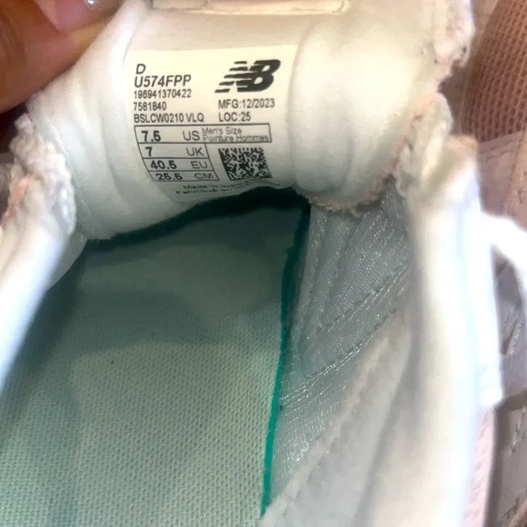 New Balance 524 Pink and White Sneakers 7.5 - U574FPP - Picture 3 of 8